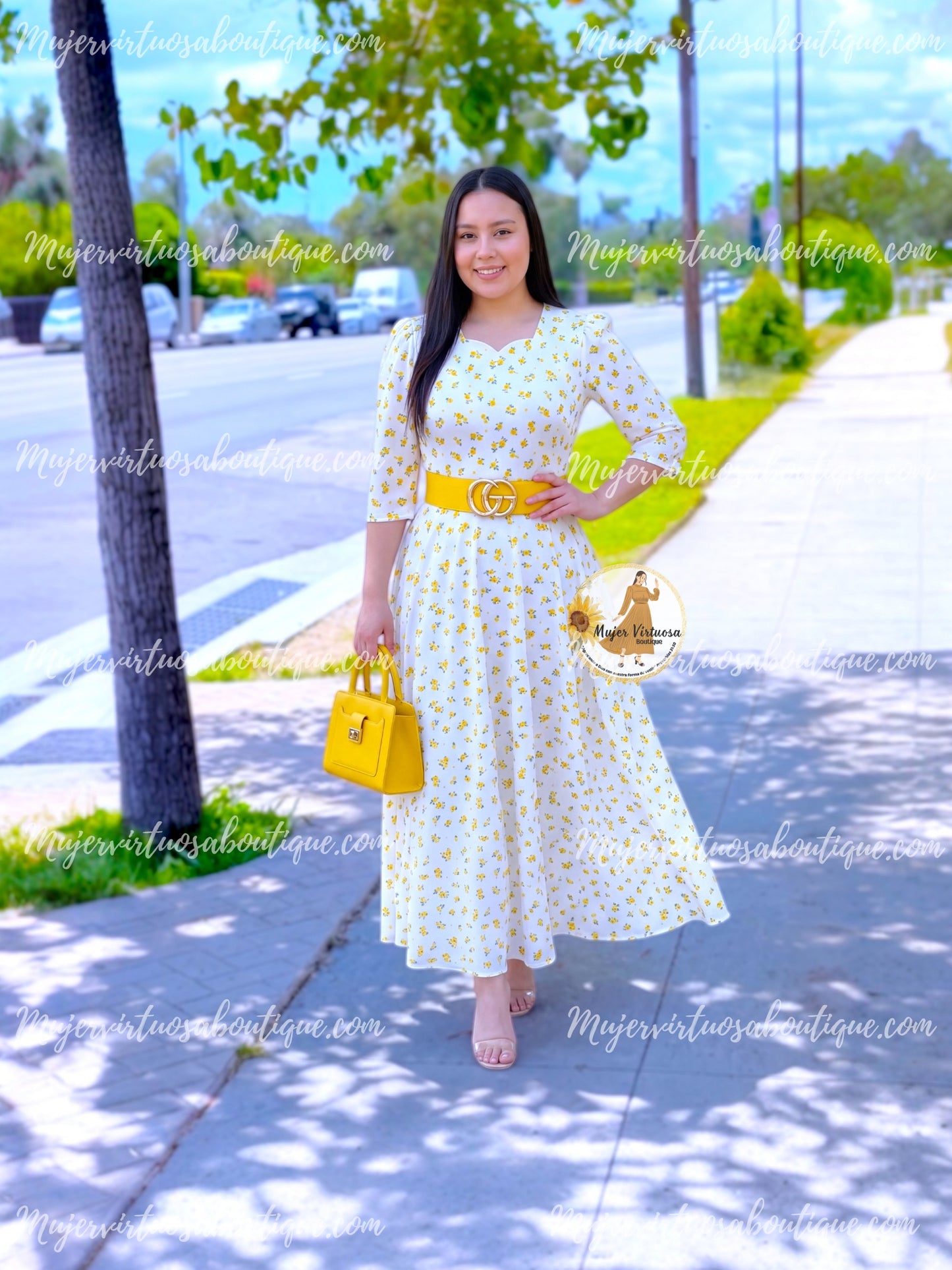Lucy White & Yellow Floral Dress