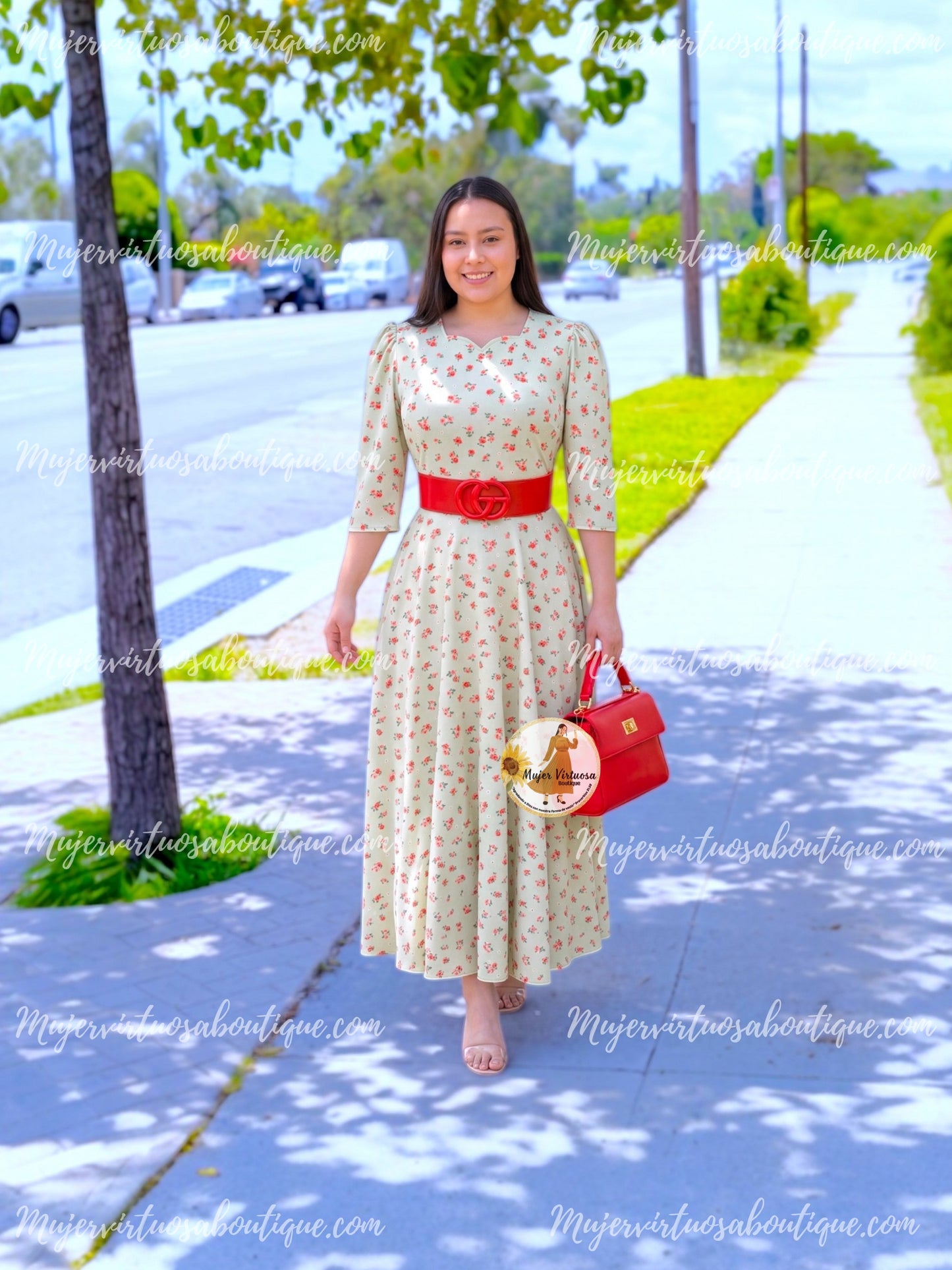 Lucy Sage Floral Dress