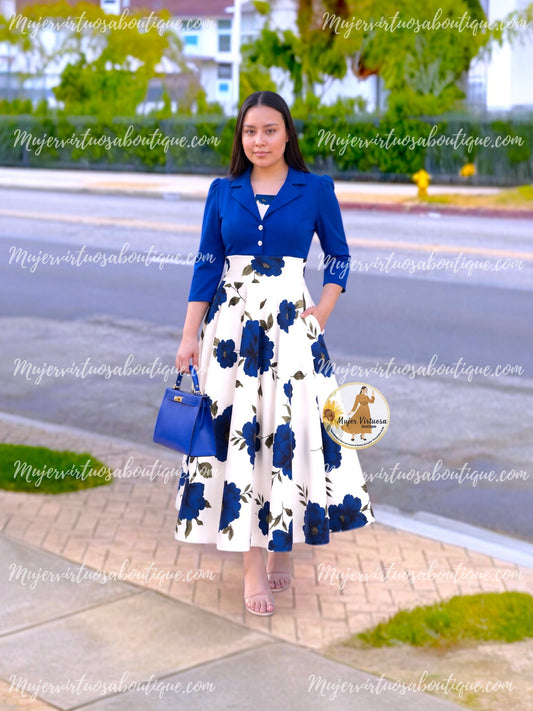 Maya Blue & White Dress