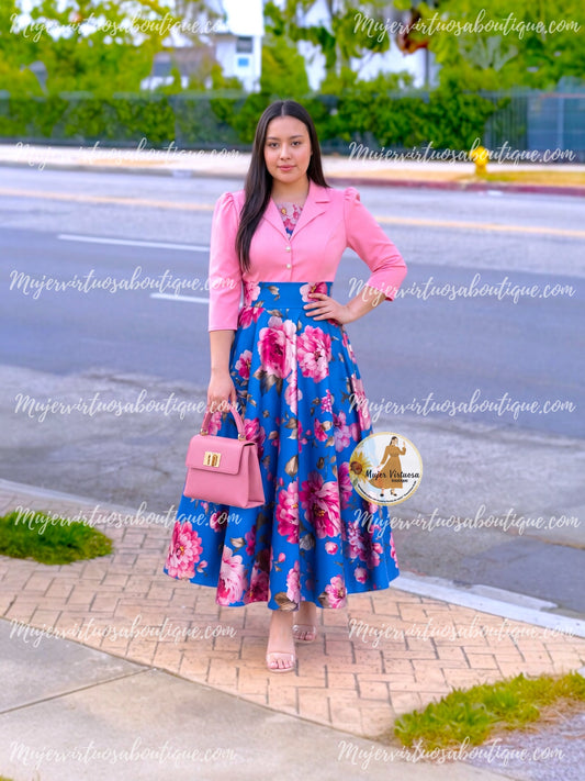 Maya Pink & Blue Dress