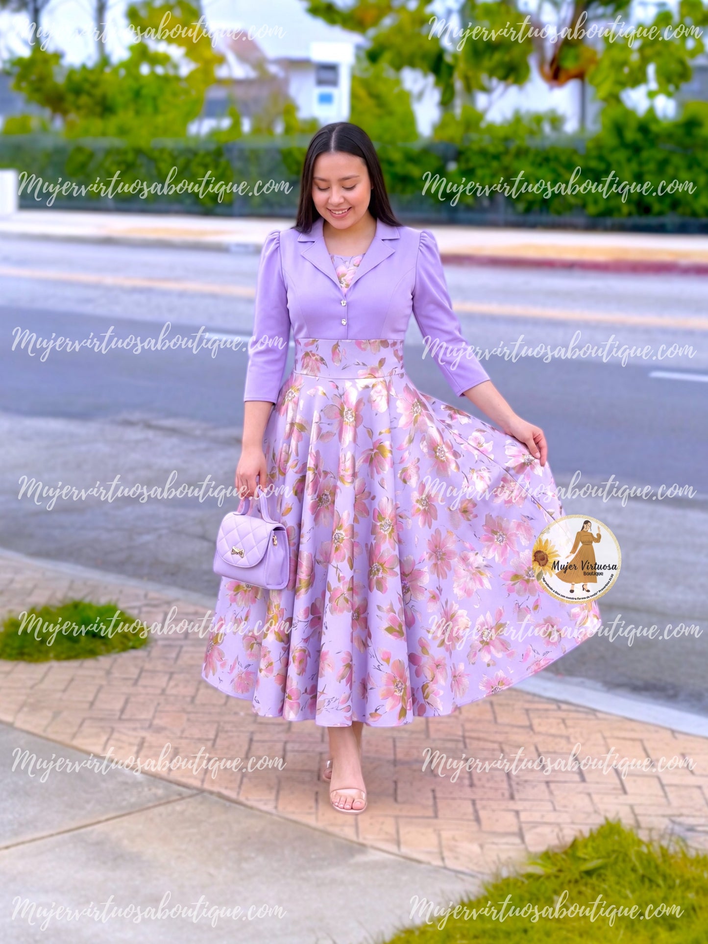 Maya Lilac Floral Dress