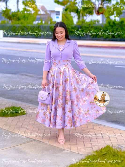 Maya Lilac Floral Dress