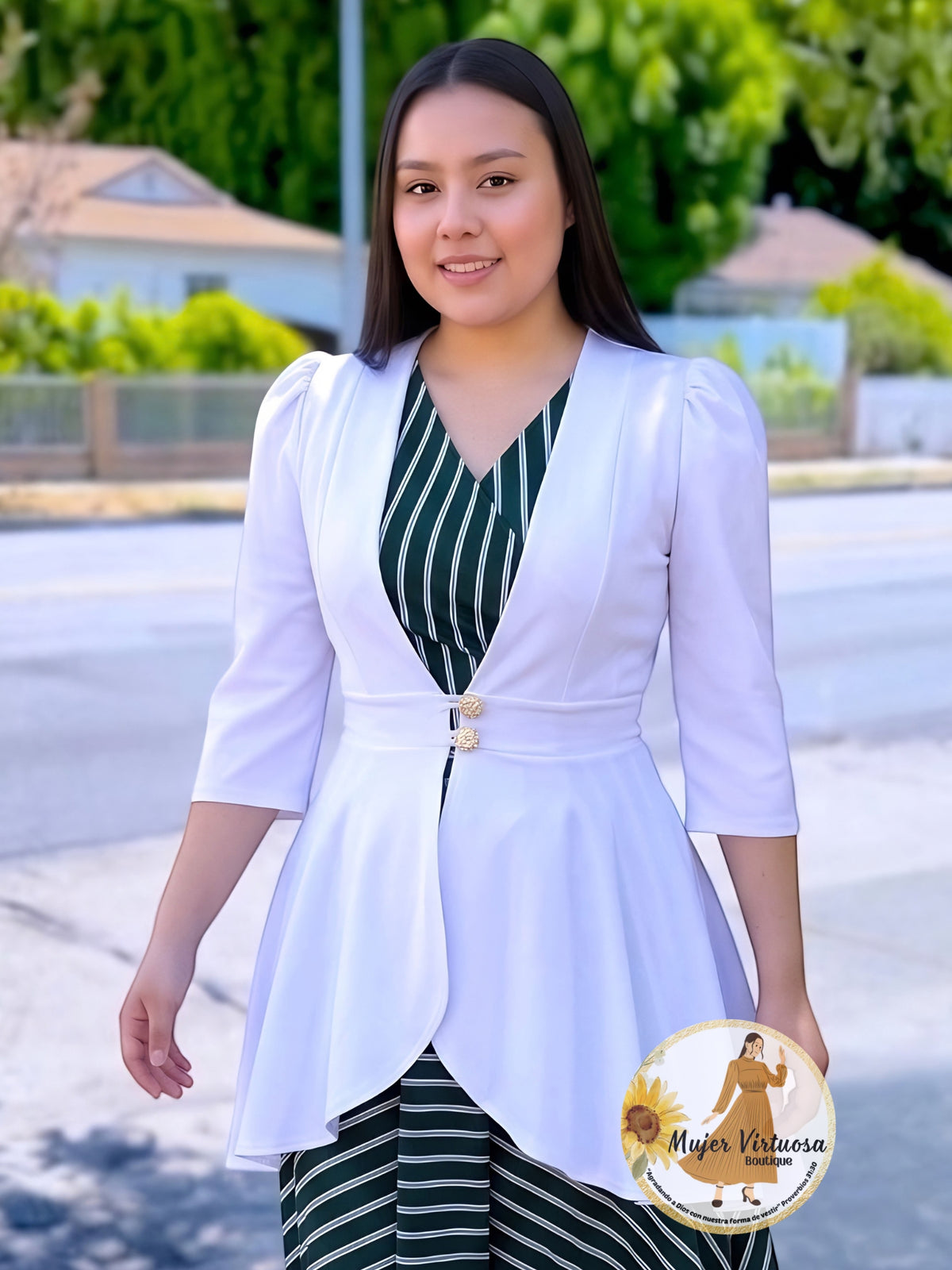 White Peplum Blazer