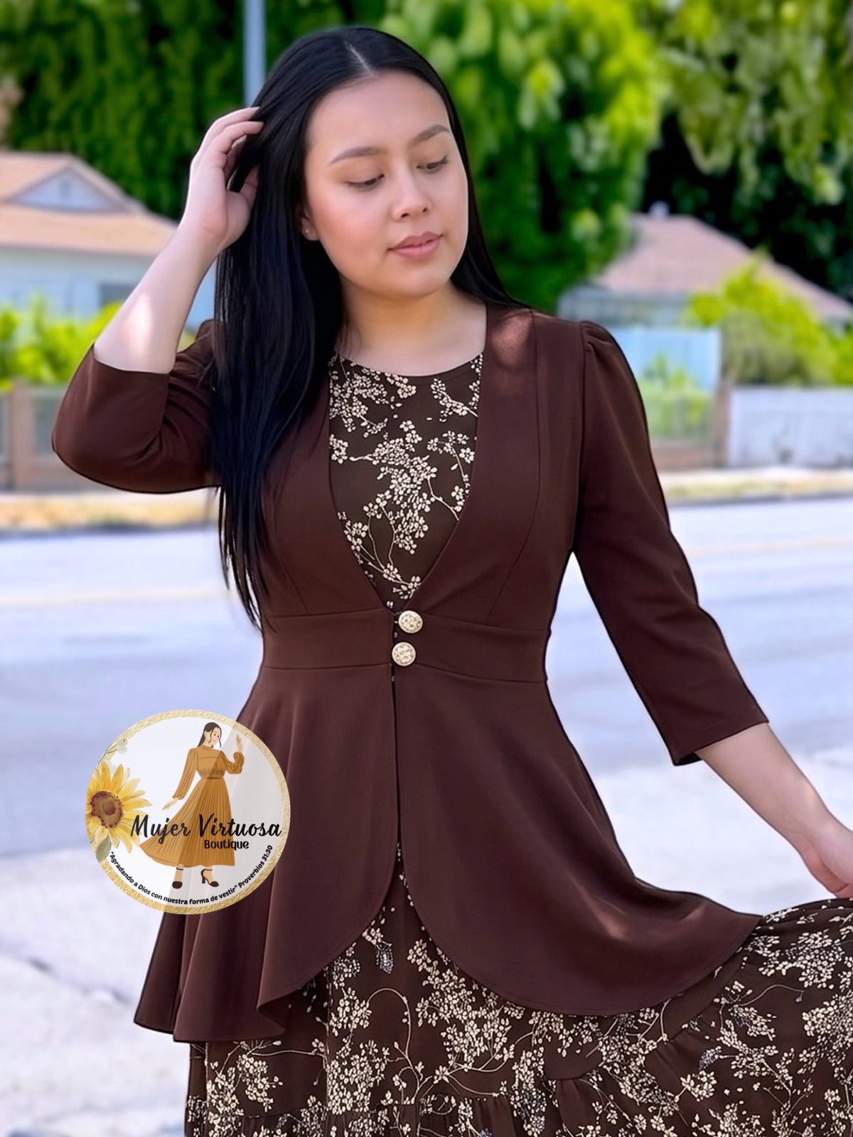 Brown Peplum Blazer