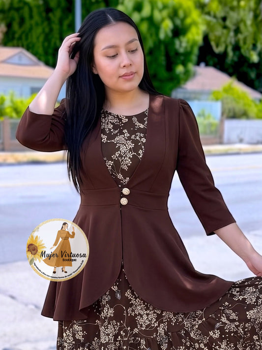 Brown Peplum Blazer
