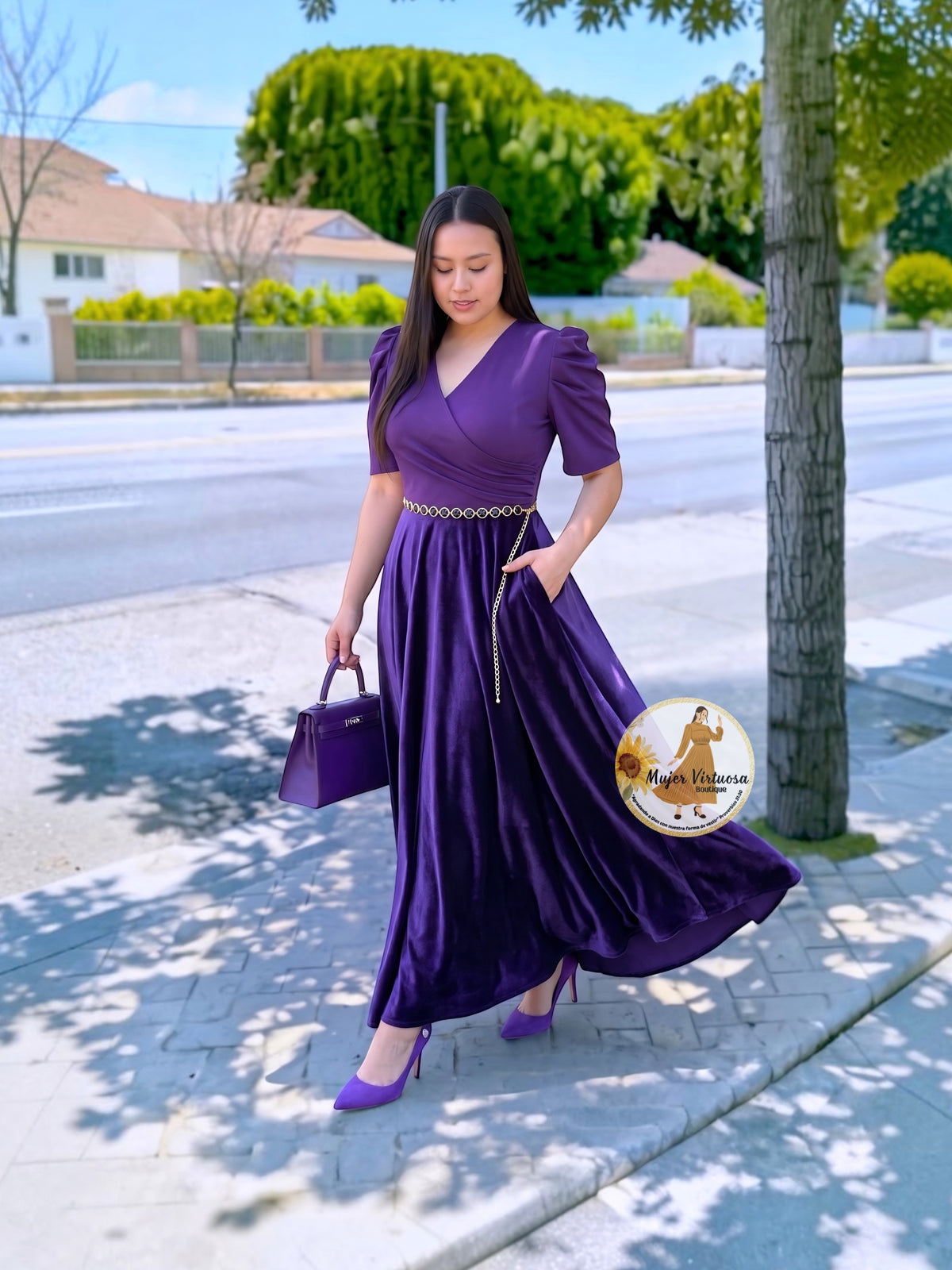 Susan Purple Velvet Dress