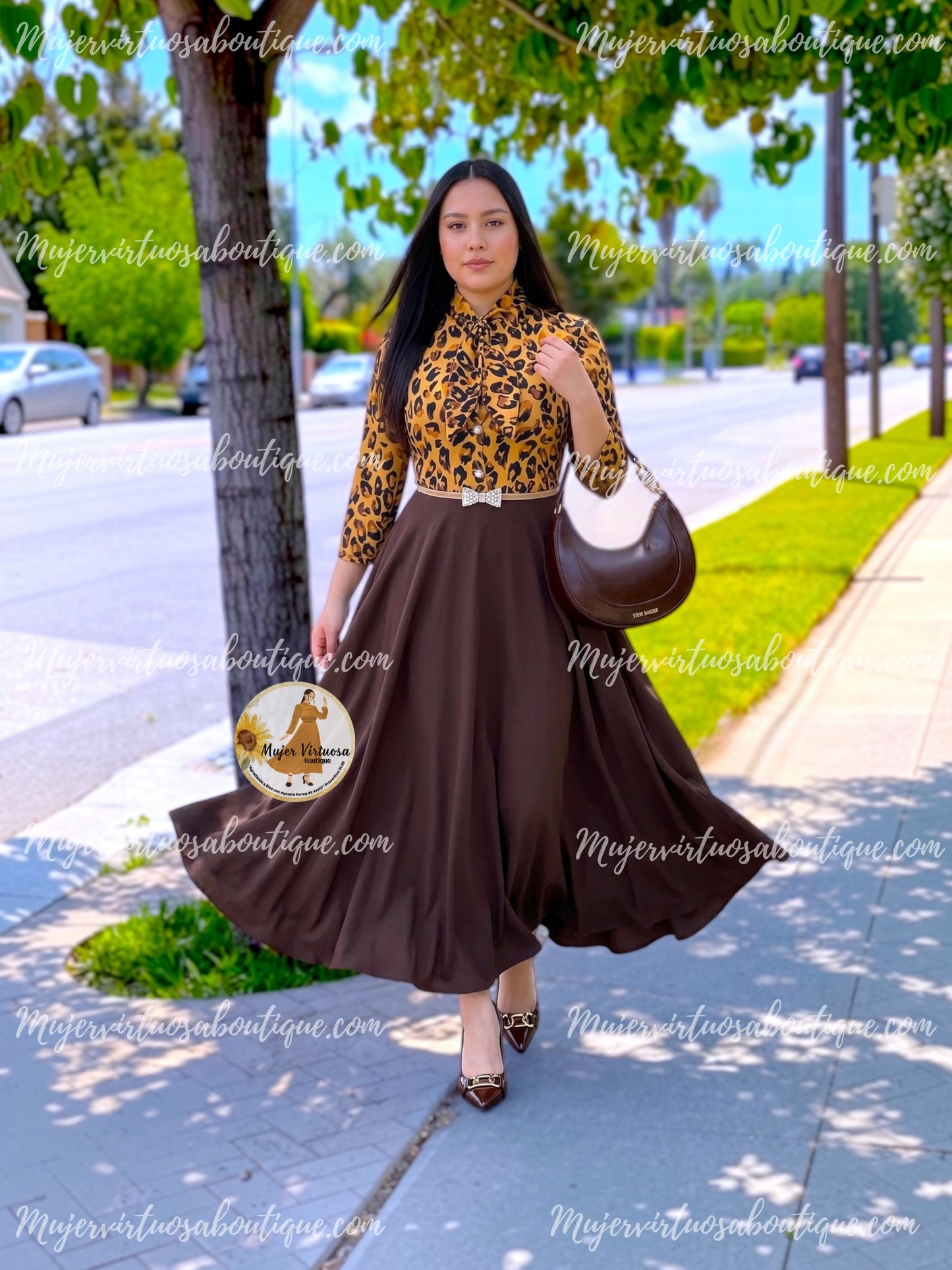 Animal Print & Brown Dress