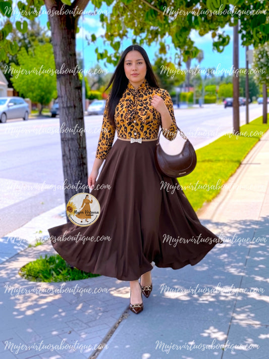 Animal Print & Brown Dress