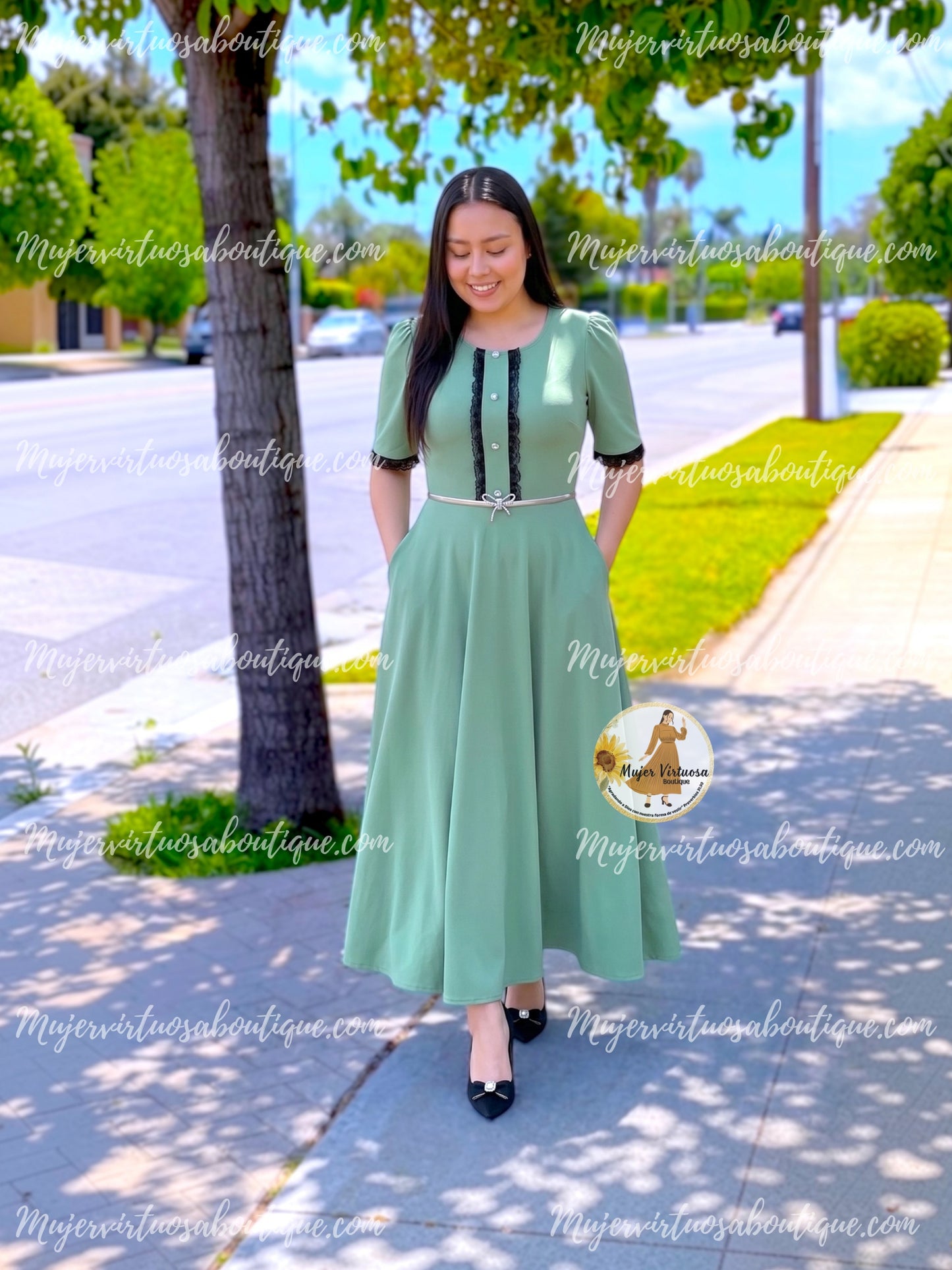 Eleanore Sage Dress