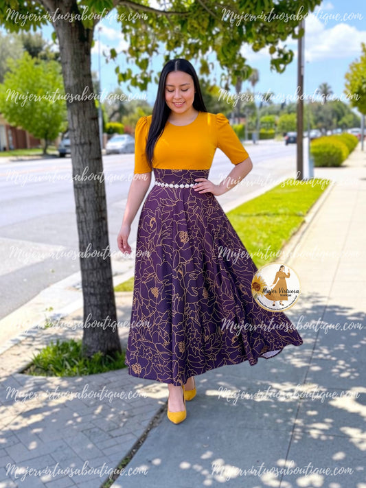 Eliana Mustard & Uva Ombre Dress