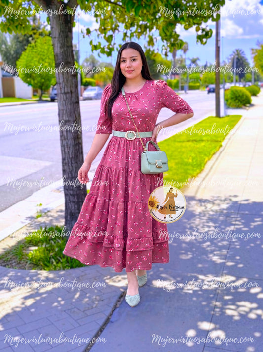 July Dusty Pink Floral Dress