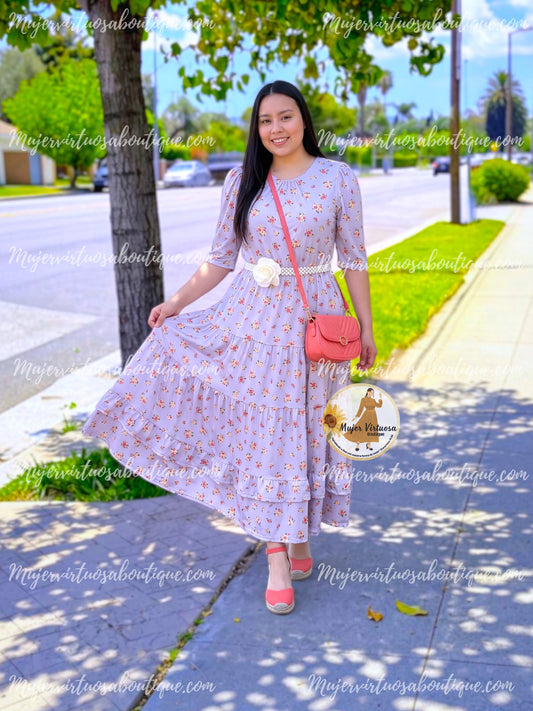July Soft Lilac Floral Dress