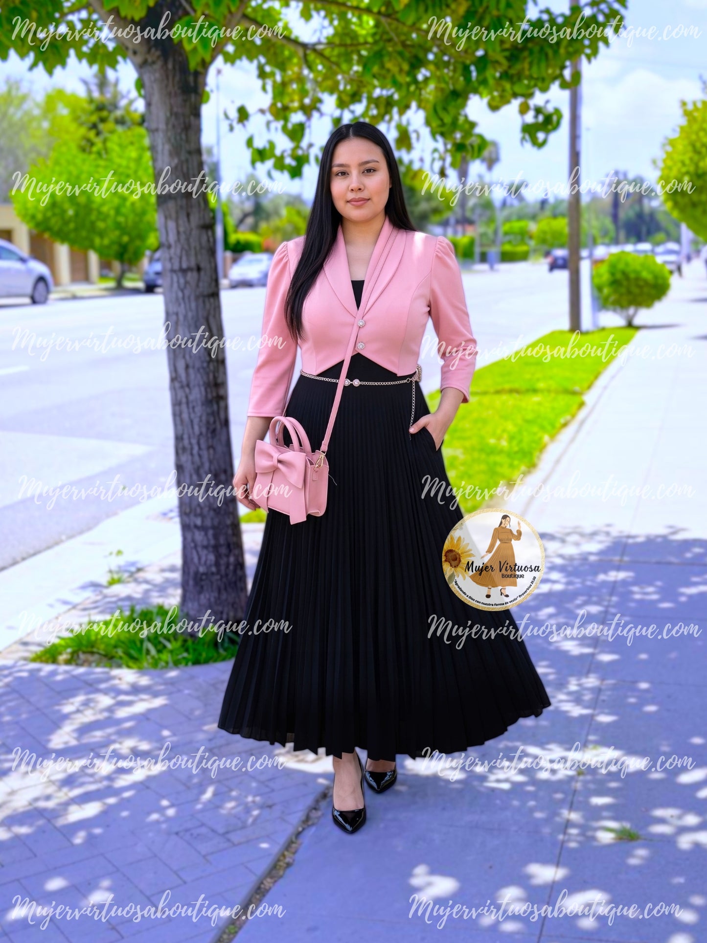 Emely Rose Pink & Black Dress