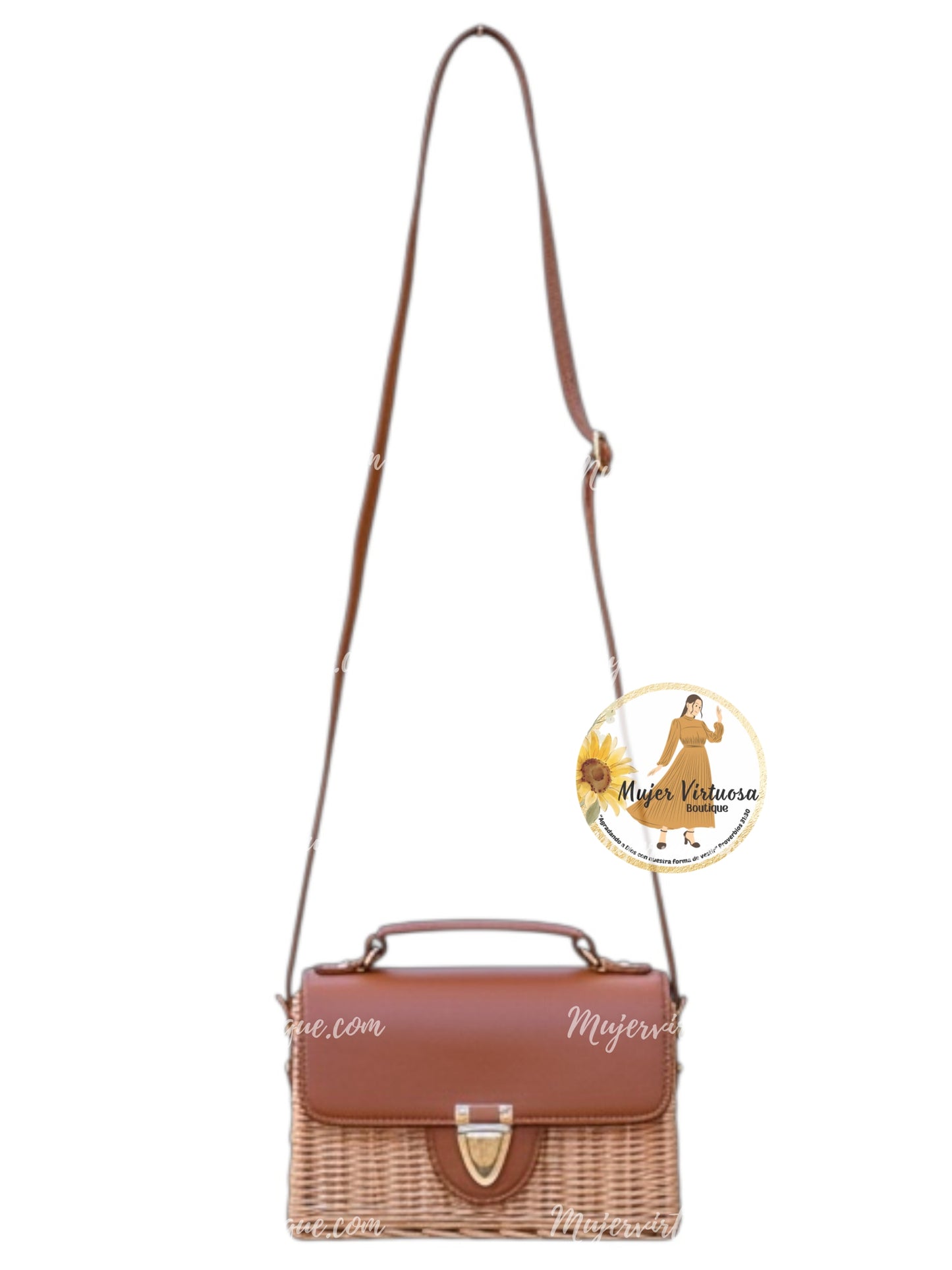 Camel Straw Crossbody Bag