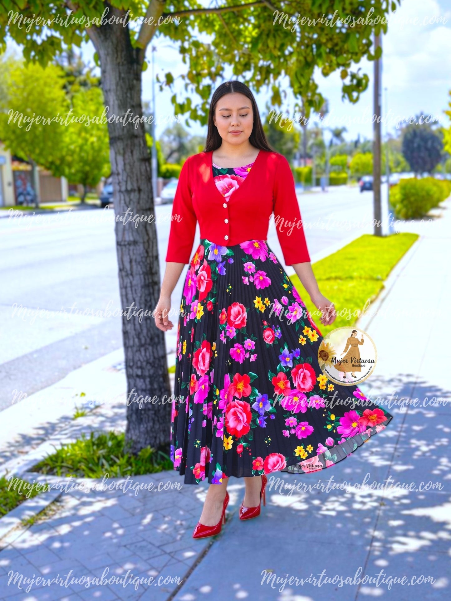 Maggie Red & Black Blazer Dress