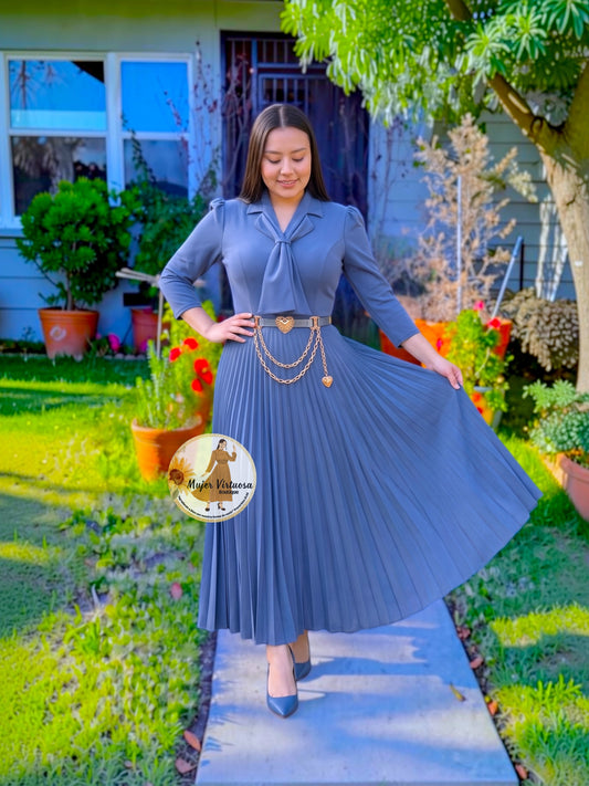 Evelyn Denim Blue Sailor Dress