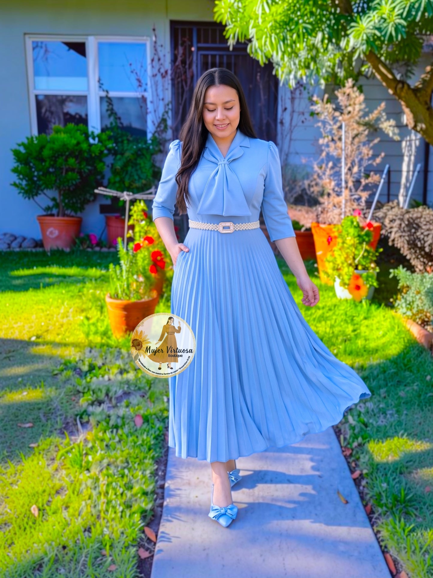 Evelyn Sky Blue Sailor Dress