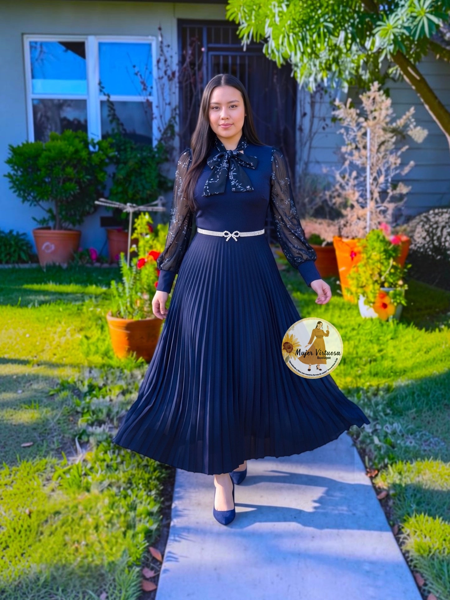 Brenda Navy Blue Dress
