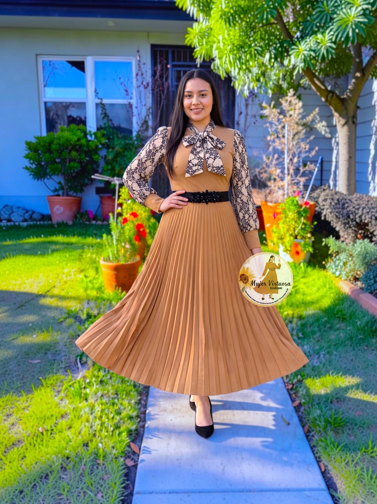 Brenda Mocha & Black Dress