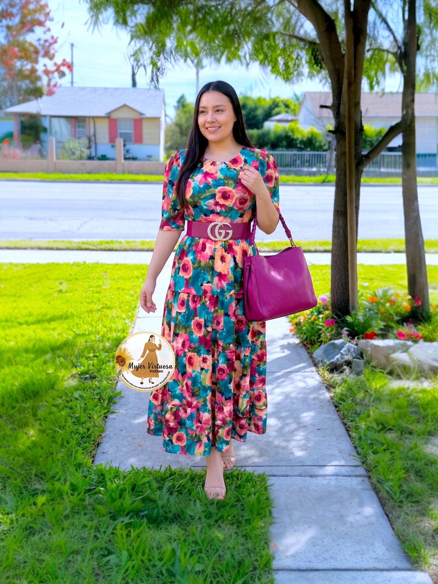 July Turquesa Floral Dress