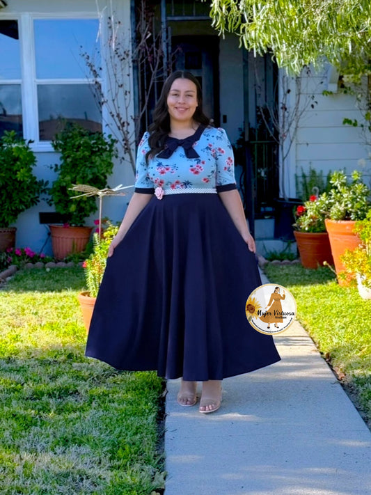 Madelyn Sky & Navy Blue Dress