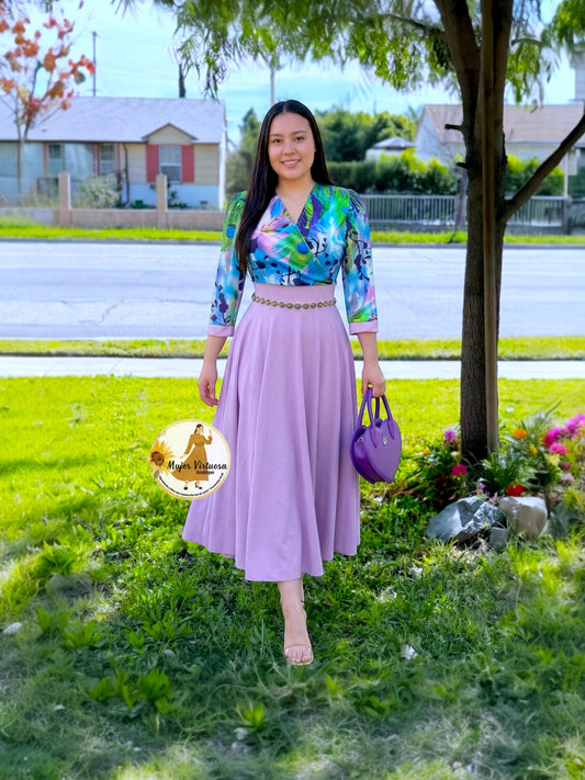 Susan Lilac & Aqua Floral Dress