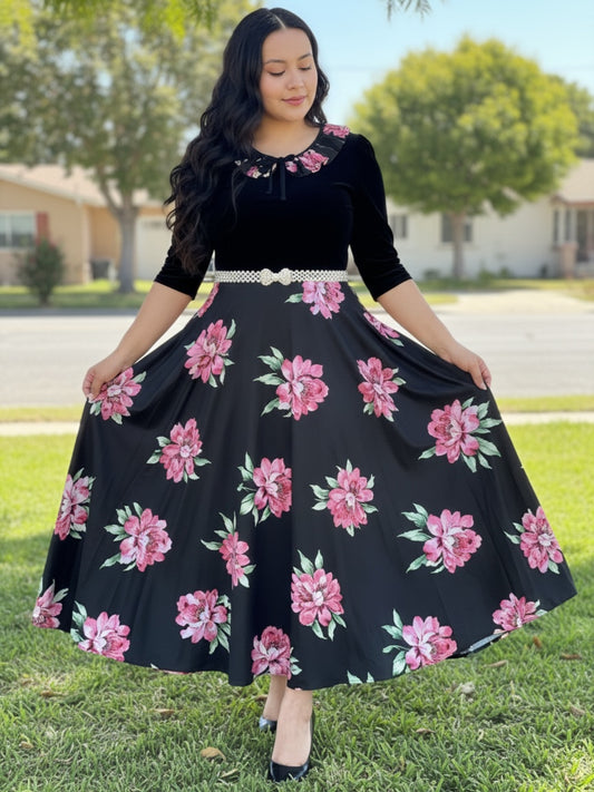 Francesca Black Satin Dress