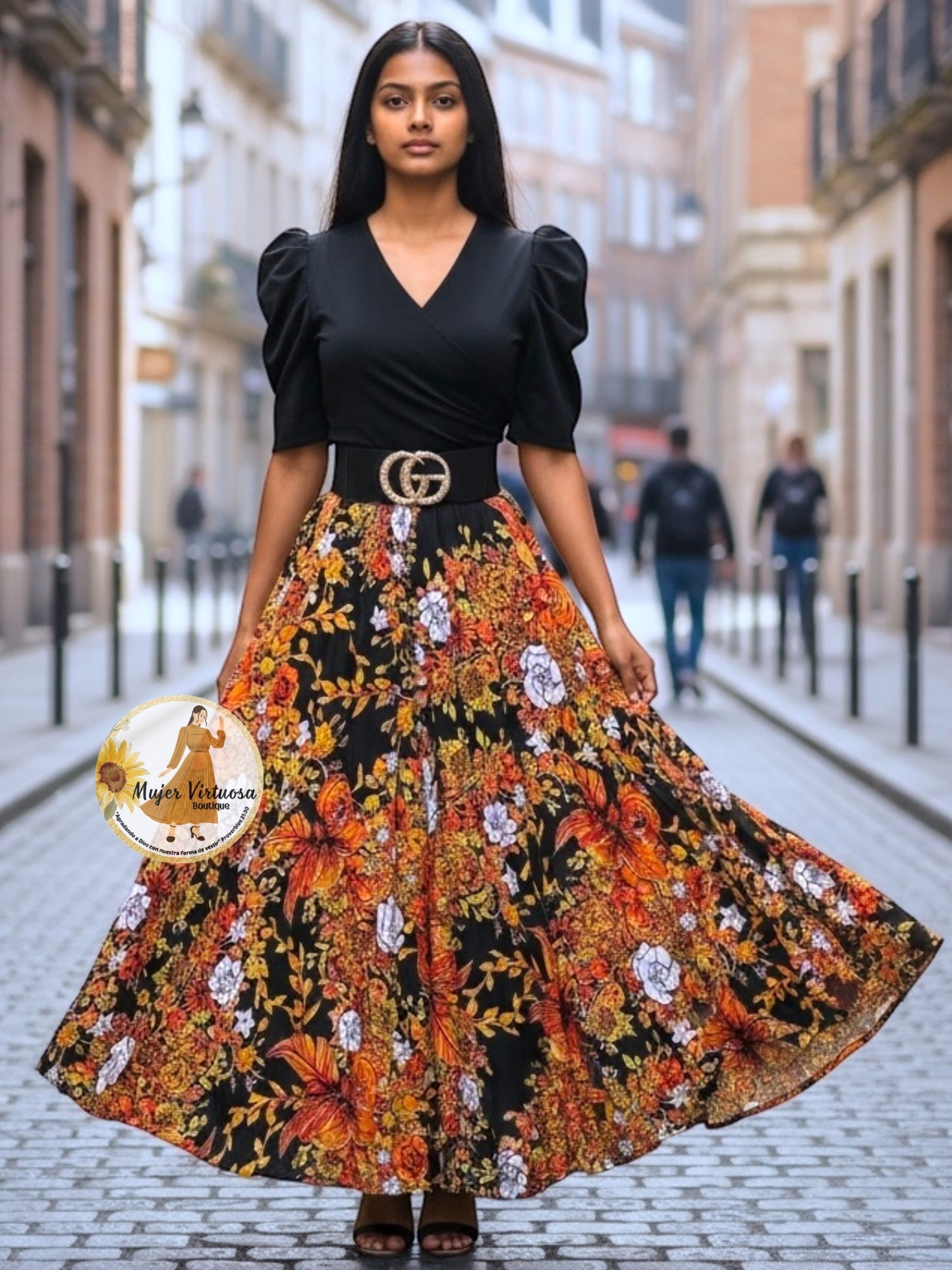 Suri Black Floral Dress