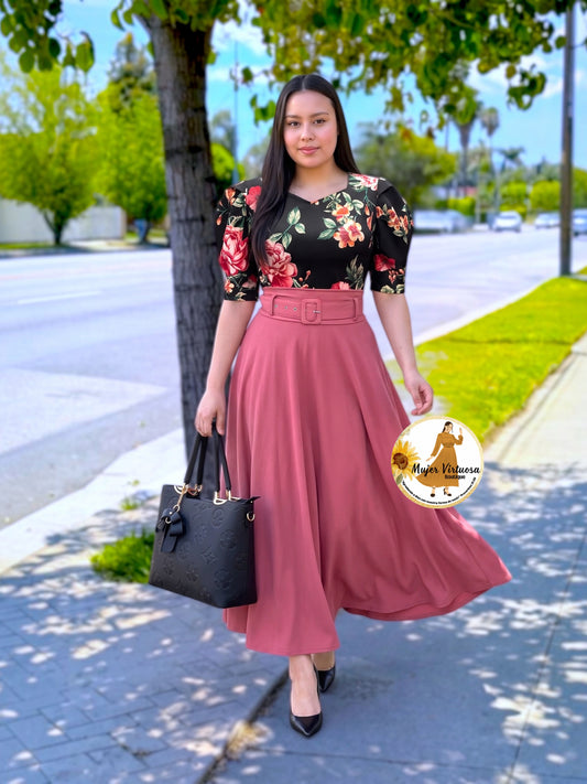 Marina Rosa Viejo Belted Skirt