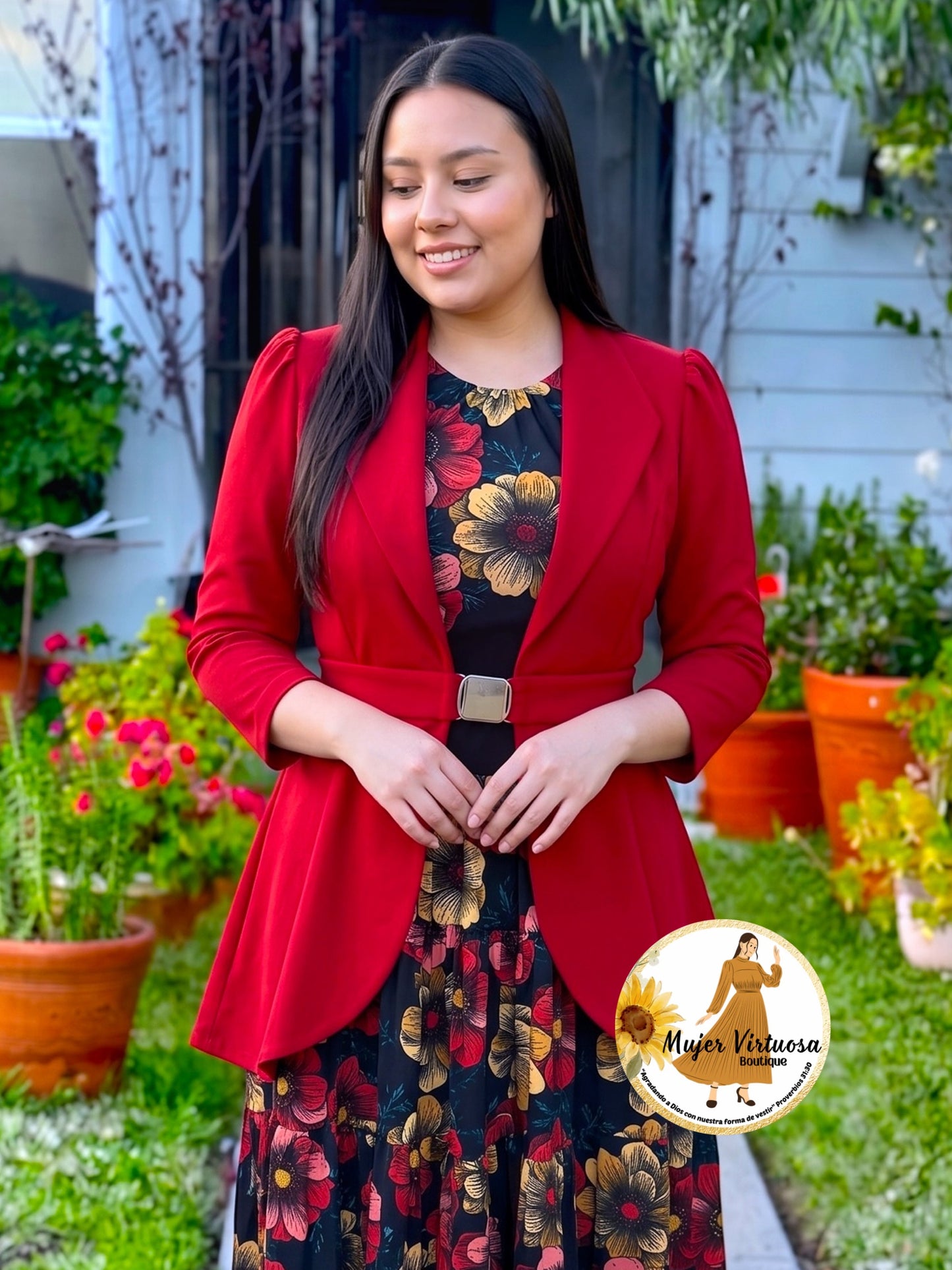Ruby Peplum Long Blazer