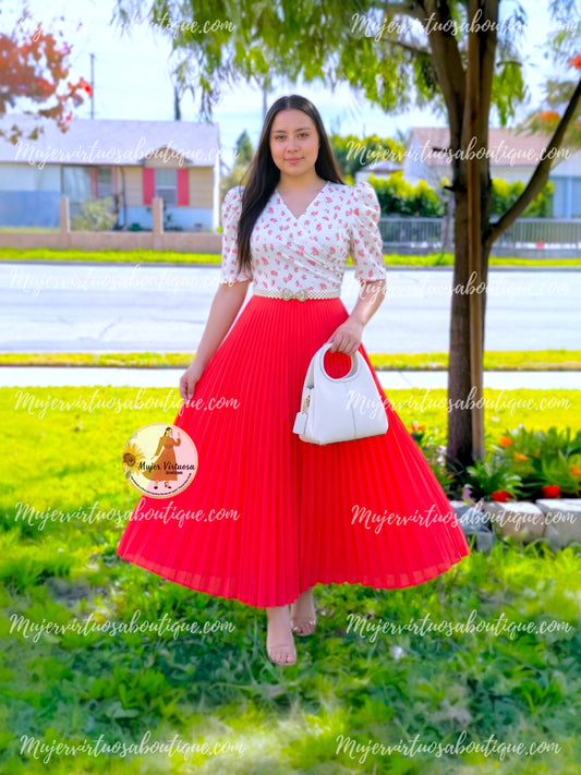 Jessica White & Coral Ditsy Dress