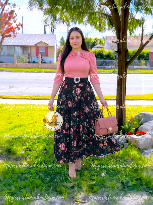 Rosalie Mauve & Black Dress