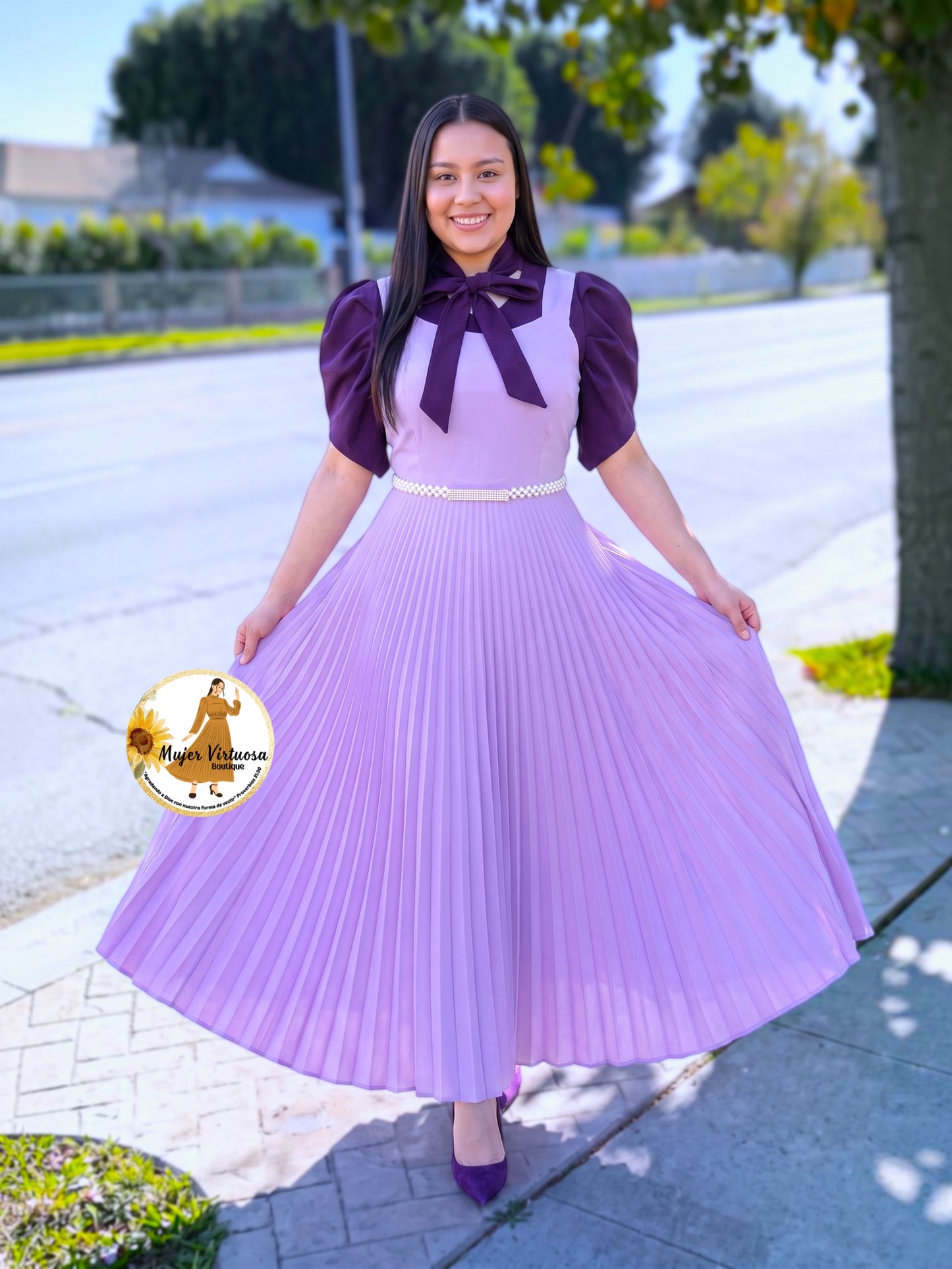 Gaby Lilac Pleated Overall