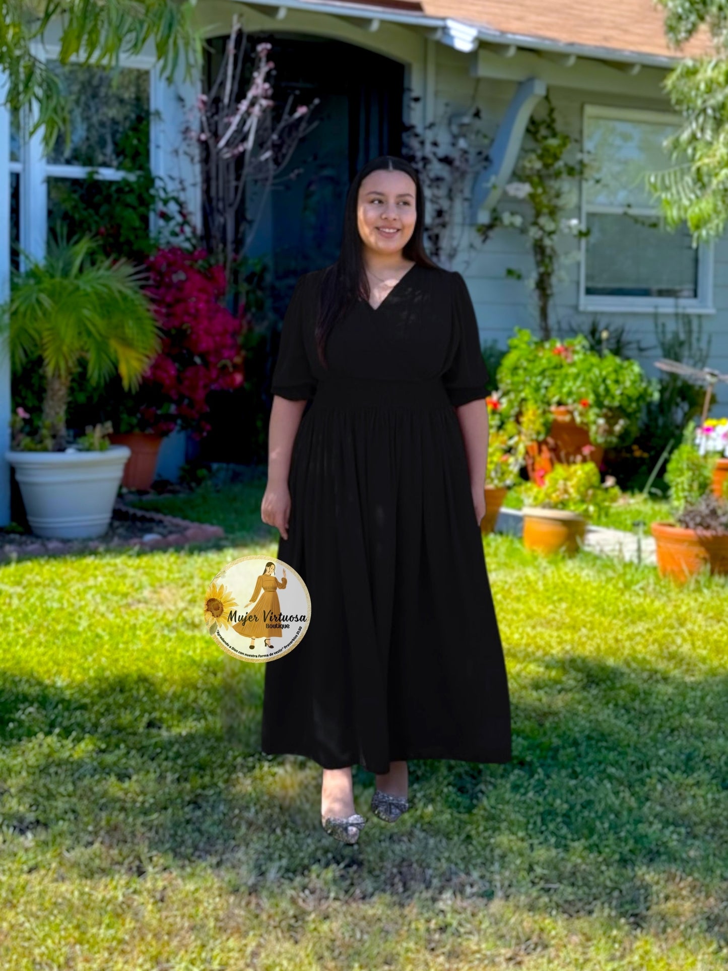 Julisa Black Chiffon Dress