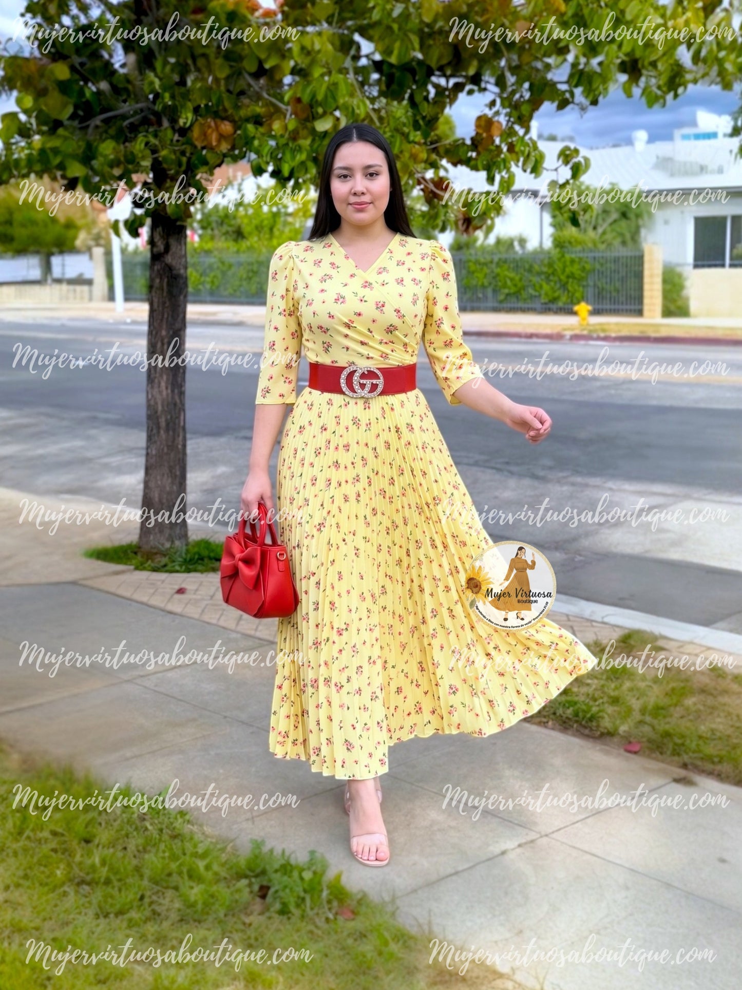 Celine Butter Yellow Floral Dress