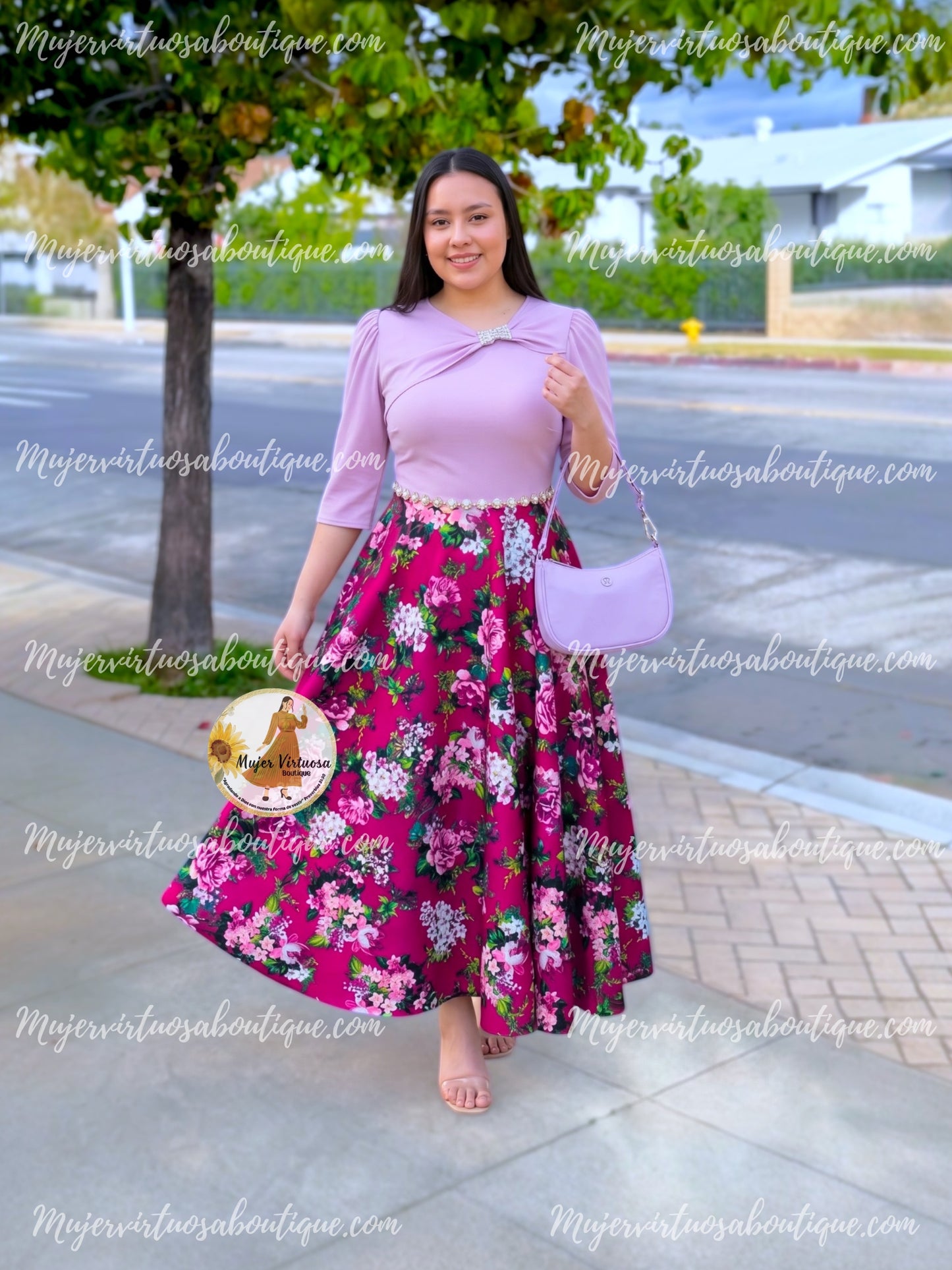 Rosalie Lilac & Magenta Dress