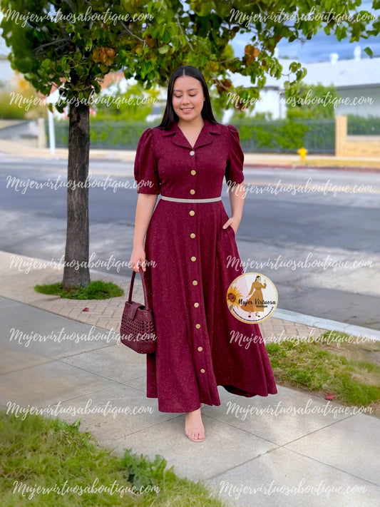 Jimena Burgundy & Silver Dress