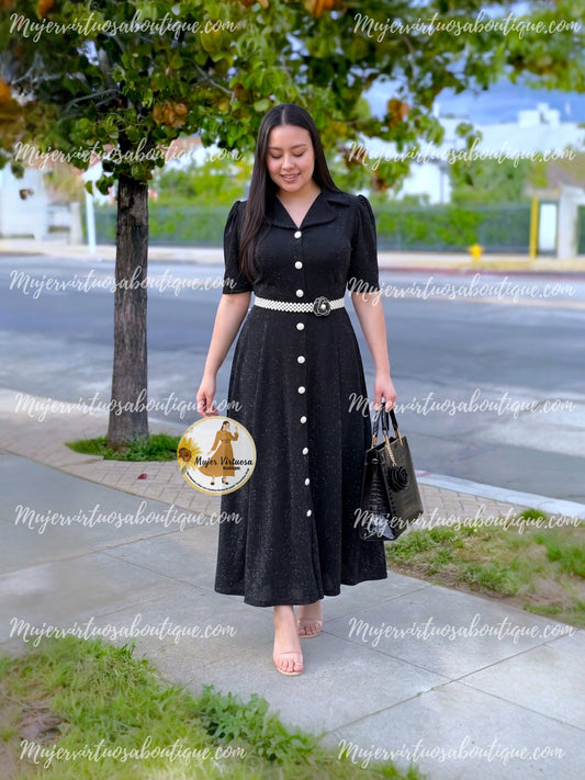 Jimena Black & Silver Dress