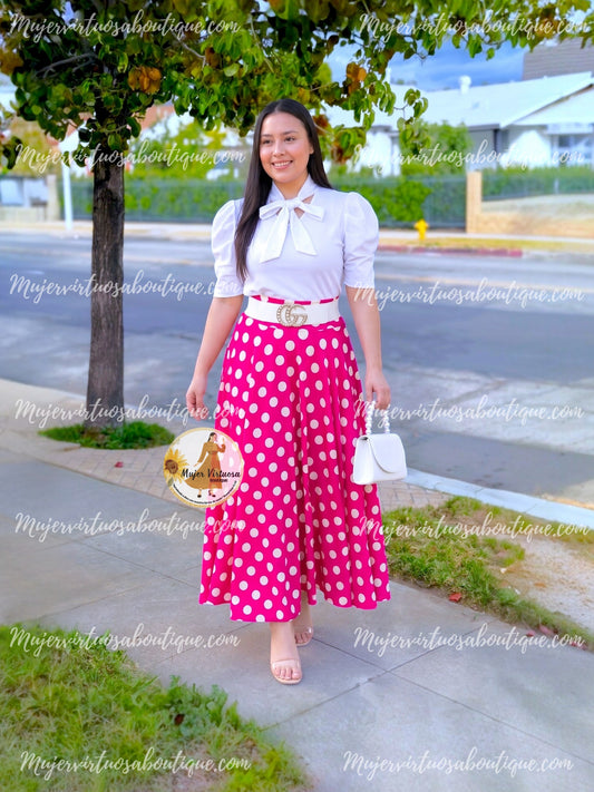 Pink Polka Dot Skirt