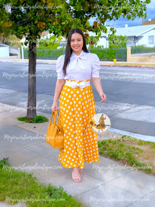 Mustard Polka Dot Skirt