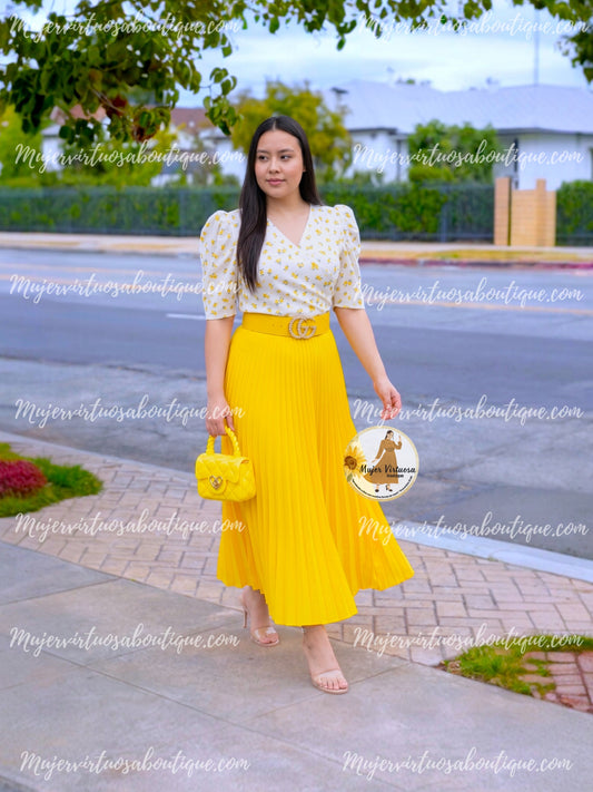Jessica White & Yellow Dress