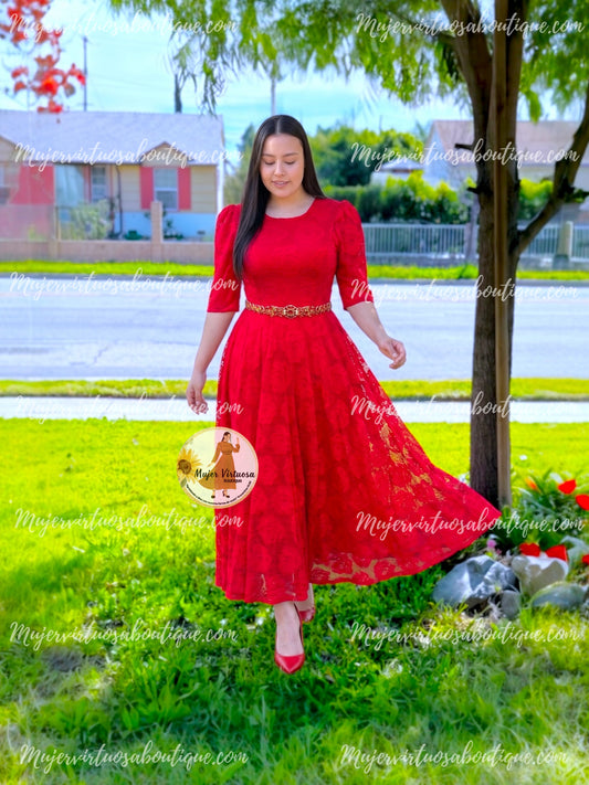 Camila Red Lace Dress