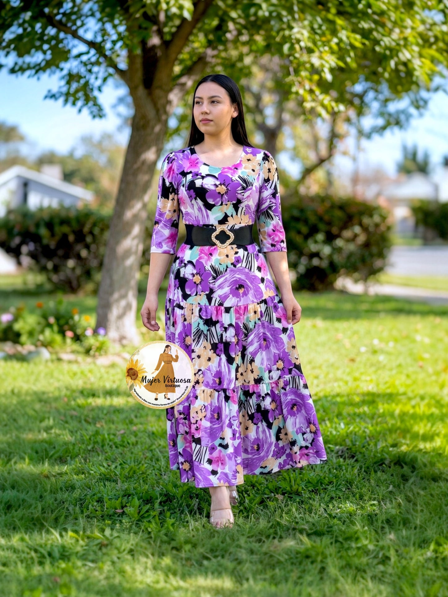 “Sunny days” Purple Floral Dress