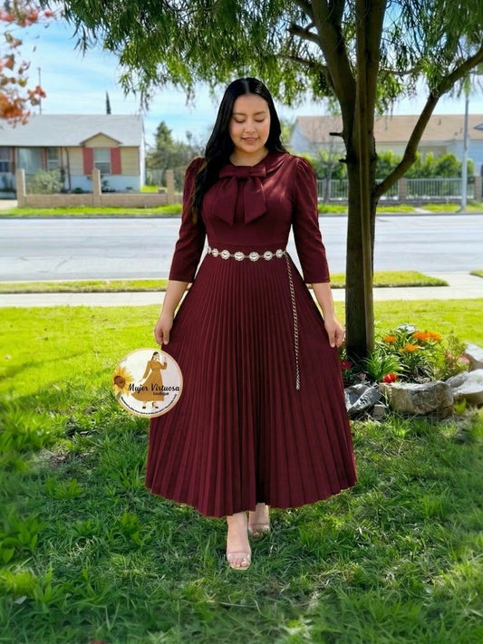 Agatha Burgundy Sailor Dress
