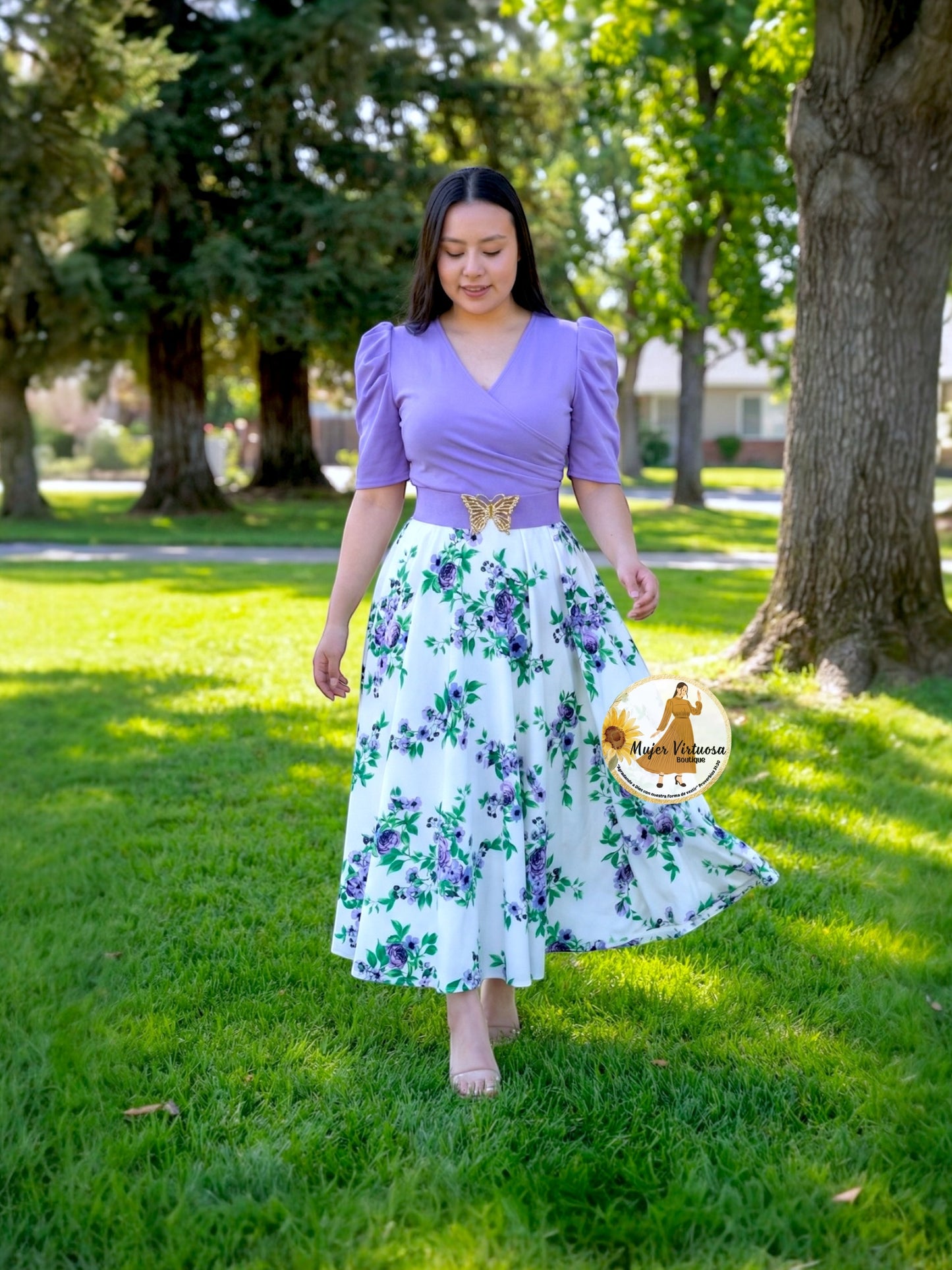 Susan Lilac & White Floral Dress