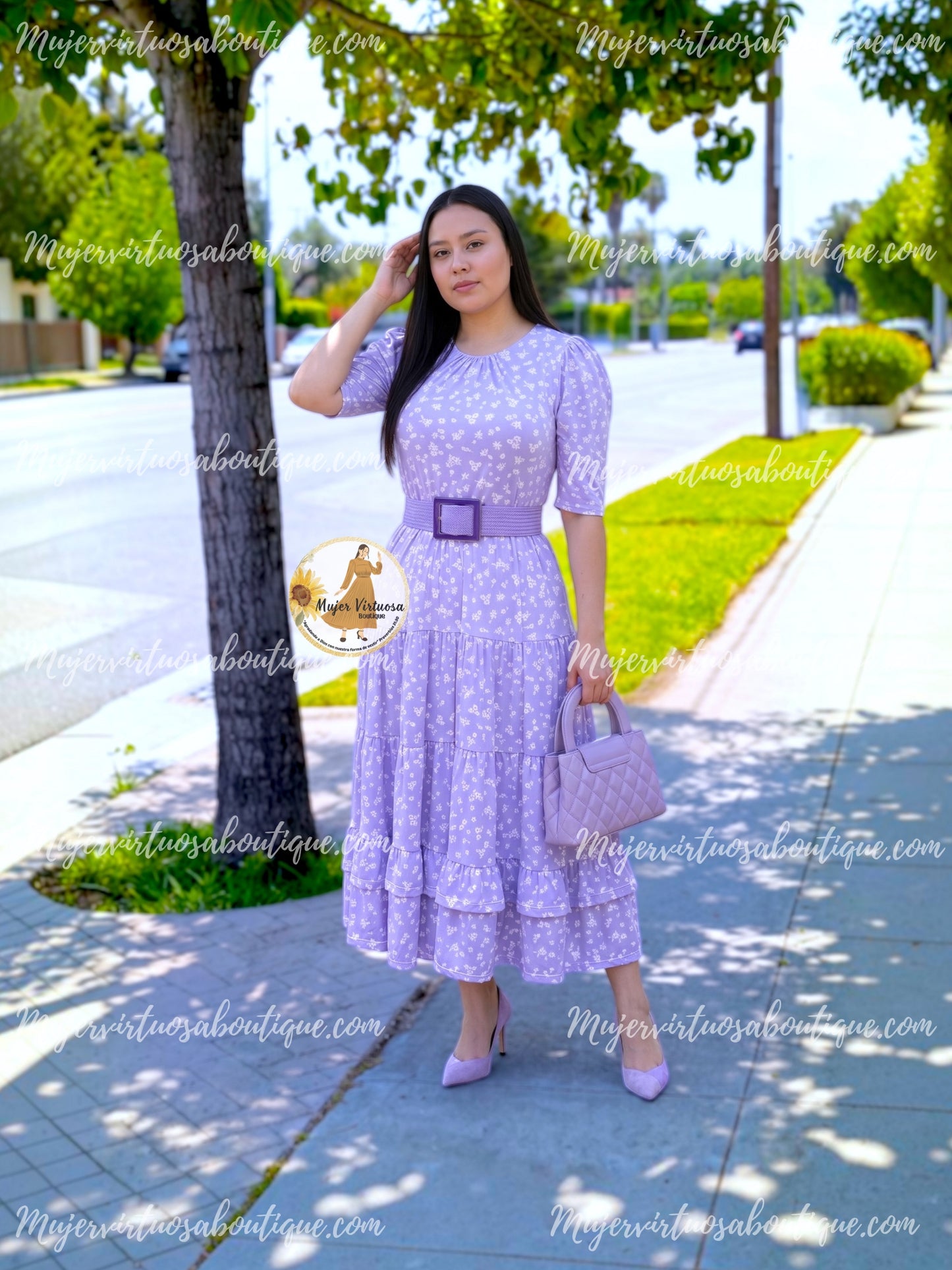 July Lilac Floral Dress