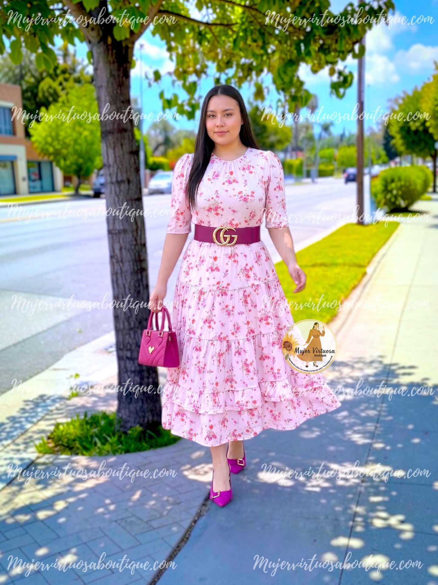 July Pink Floral Dress