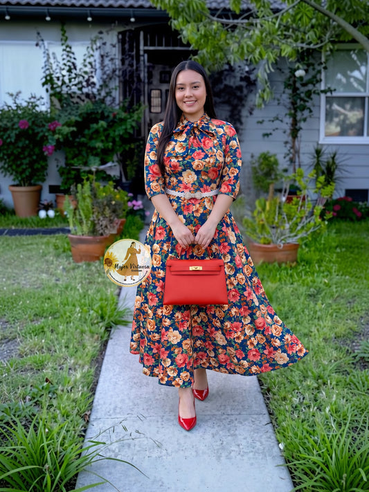 Anna Blue Floral Dress