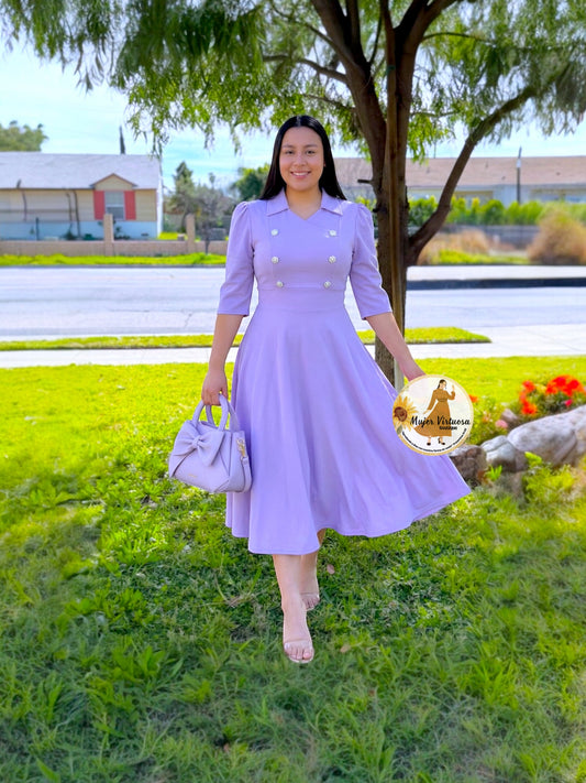 Frida Lilac Midi Dress