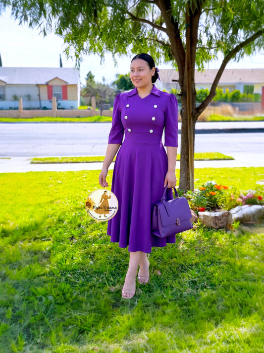 Frida Violet Midi Dress